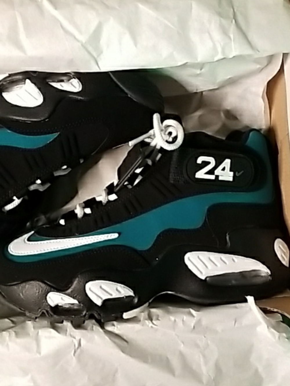 Nike Air Griffey Black & Teal Number 24 Athletic Sneakers